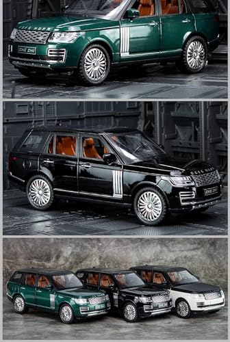 Image of 1 /24 Big Range Rover REFENDER Toy Car Metal Pull Back Diecast Car with Openable Door and Sound Light, Gifts Toys for Kids (Green)