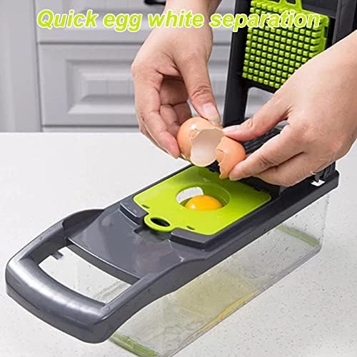 Wokii Vegetable Chopper Vegetable Slicer 14 in 1 Vegetable Chopper Cutter Dicer With Food Container for Onion Veg Garlic Potato Salad Mini Dicer Chopper Cutter