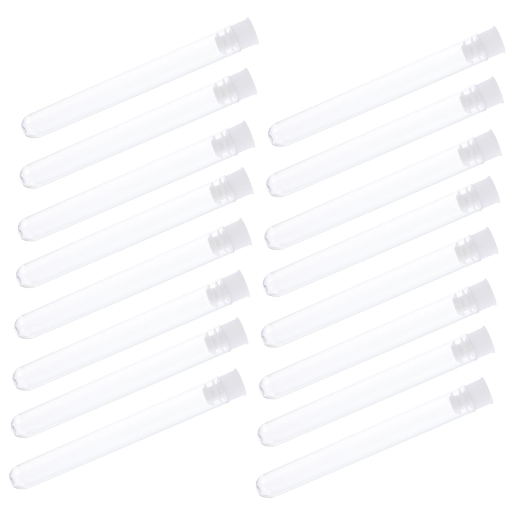 FUNOMOCYA Disposable Plastic Test Tubes 100pcs Centrifuge Tubes Rack Strong and Fragile-Resistant for School Experiments