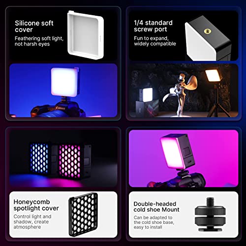 Ulanzi Vl49 Pro Rgb Video Light, Mini Rechargeable Led Camera 360° Full Color Portable,2500-9000K Dimmable Led Panel Lamp W Lcd Display,Photography Lighting Support Magnetic Attraction #TOP4