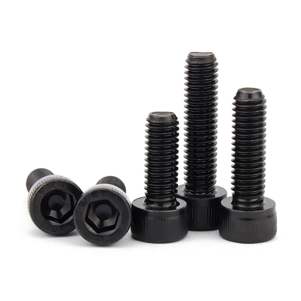 5pcs M12-1.25×100mm Metric fine thread 12.9 grade black alloy steel Socket Head Cap Screws