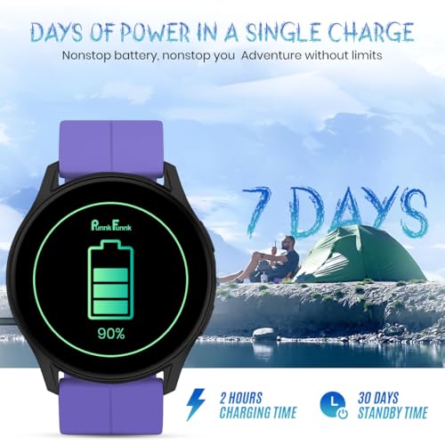Image of PunnkFunnk Active 2 Smartwatch, 1.39 inch HD Round Display, Bluetooth Calling, Heart Rate & SPO₂, 100+ Sports Modes, IP67, Long Battery Life for Men & Women (Magnetic Purple)