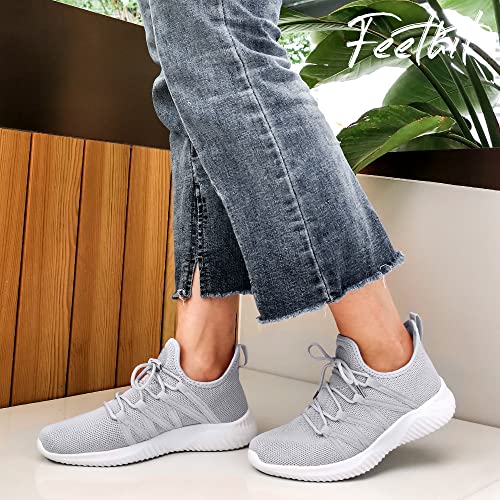 Image of Feethit Womens Slip On Running Shoes Breathable Walking Shoes Lightweight Gym Workout Shoes Non Slip Fashion Sneakers