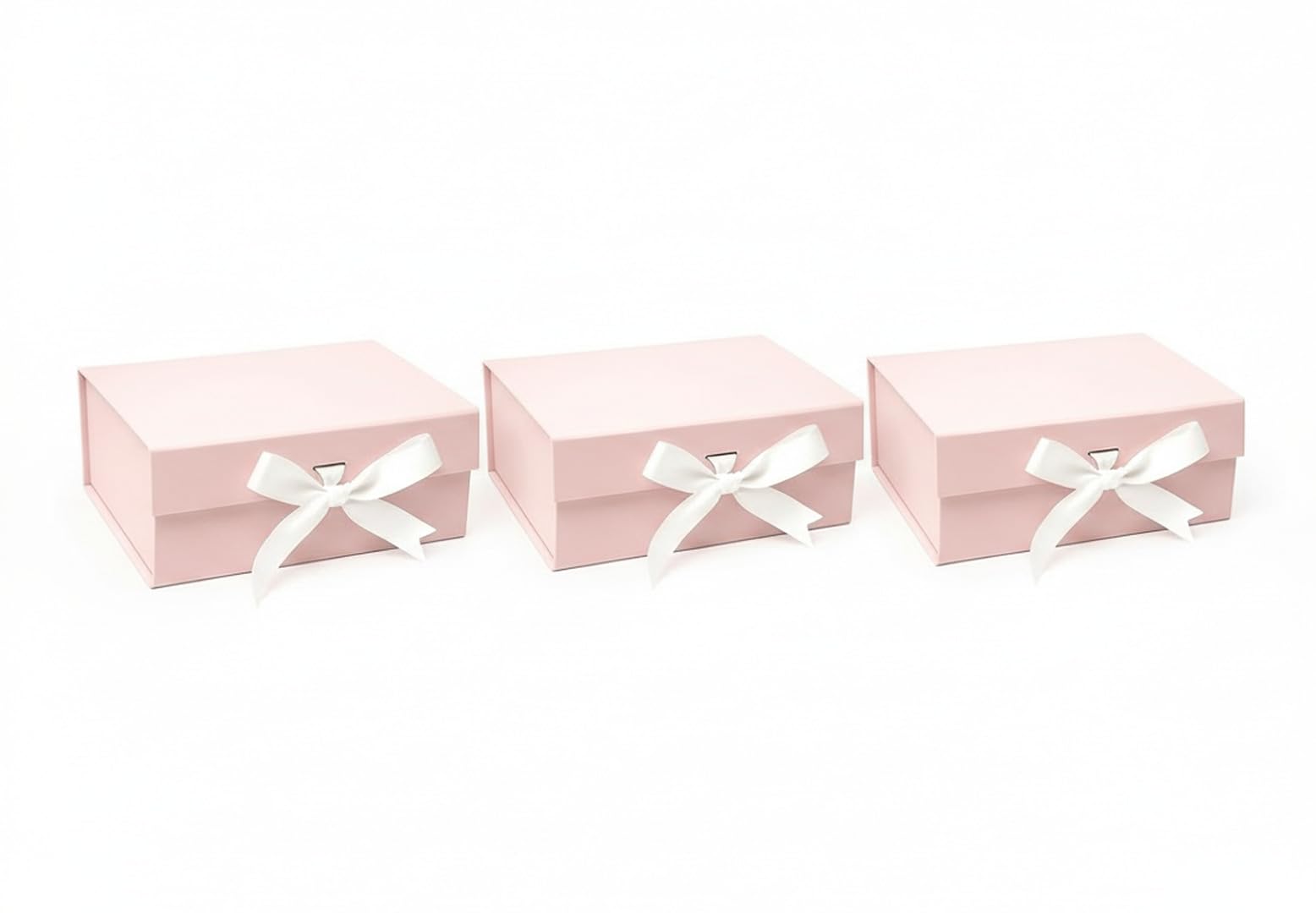 Awestuffs Premium Pink Gift Boxes for Gift Packaging, Reusable Decorative Gift Boxes (23 x 16 x 10 cm) for Hampers, Weddings, Birthdays, Return Gifts & Corporate Gifts (Pack of 3)