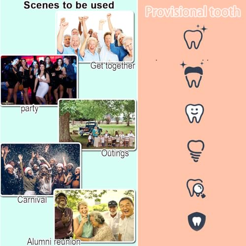 Image of Provisional Teeth Beads Fake Tooth: Suitable for Gatherings and Daily Provisional Tooth Decoration. High Hardness, Durable, and Reusable.