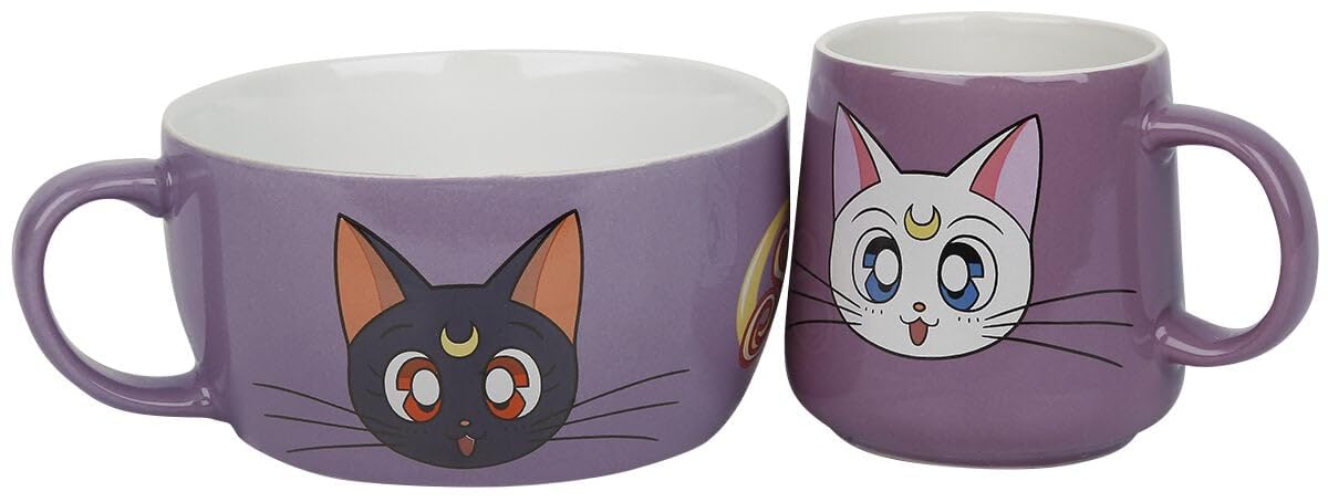 GB eye Sailor Moon Luna and Artemis Breakfast Set, Purple, BS0010