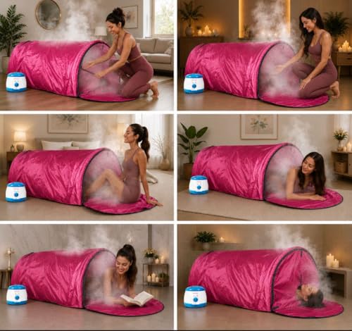Image of Kawachi Portable Sleeping Steam Sauna Bath Panchkarma Swedan Machine Beauty Spa at Home (i136-Steam Bath-Metalic Grey)