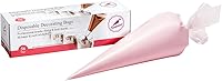 Keenpioneer Disposable Piping Bags 56 Pack - 16 Inch Clear Pastry Bags for Cake Decorating, Cupcakes & Eclairs