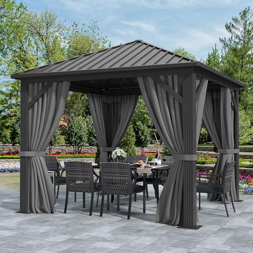 YITAHOME 10'X10' Metal Hardtop Gazebo Outdoor Patio...