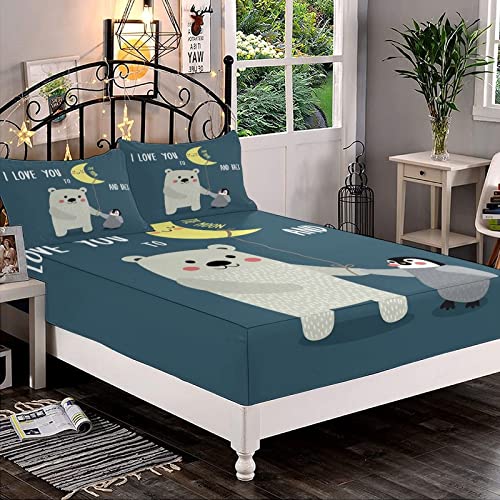 Decorative Bedding Sheet Set Twin XL Size, I Love You Deep