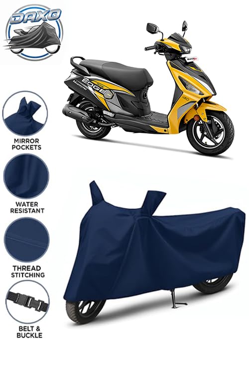 Image of Waterproof Scooty Cover for Hero Maestro Edge 125 | All Weather Protection from Rain, Dust, UV Rays & Scratches with Mirror Pockets & Buckle Belt | Maestro Edge 125 Scooty Cover