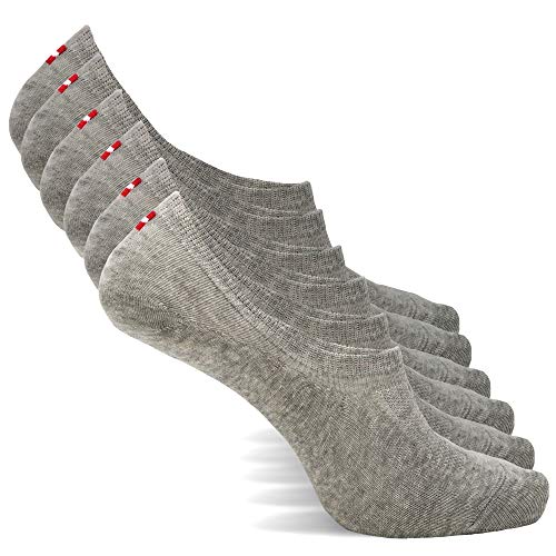 DANISH ENDURANCE Calcetines Cortos e Invisibles para Hombre y Mujer (Gris, EU 35-38)