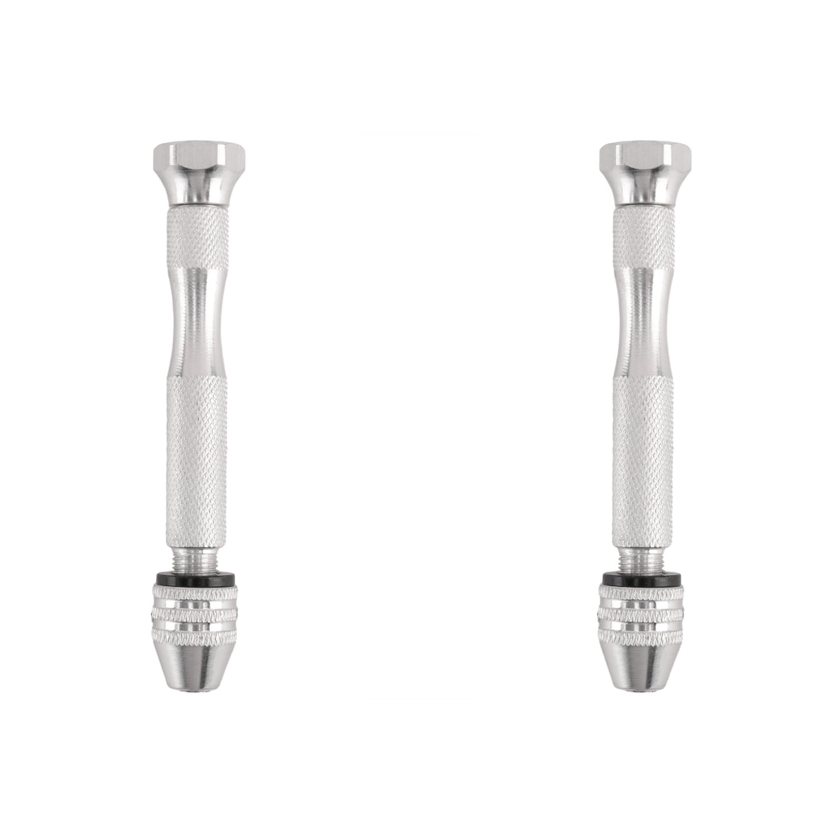 Jnchdghwa Silver 2X Aluminum Alloy Rotary Pin Vise Screwdriver Hand Drill Chuck Watch Repair Tool Watchmaker