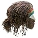 YEKEYI Creative Barbarian Knit Beard Hat Funny Knit Hat Wig Beanie Hat Facemask Removable Beard Brown
