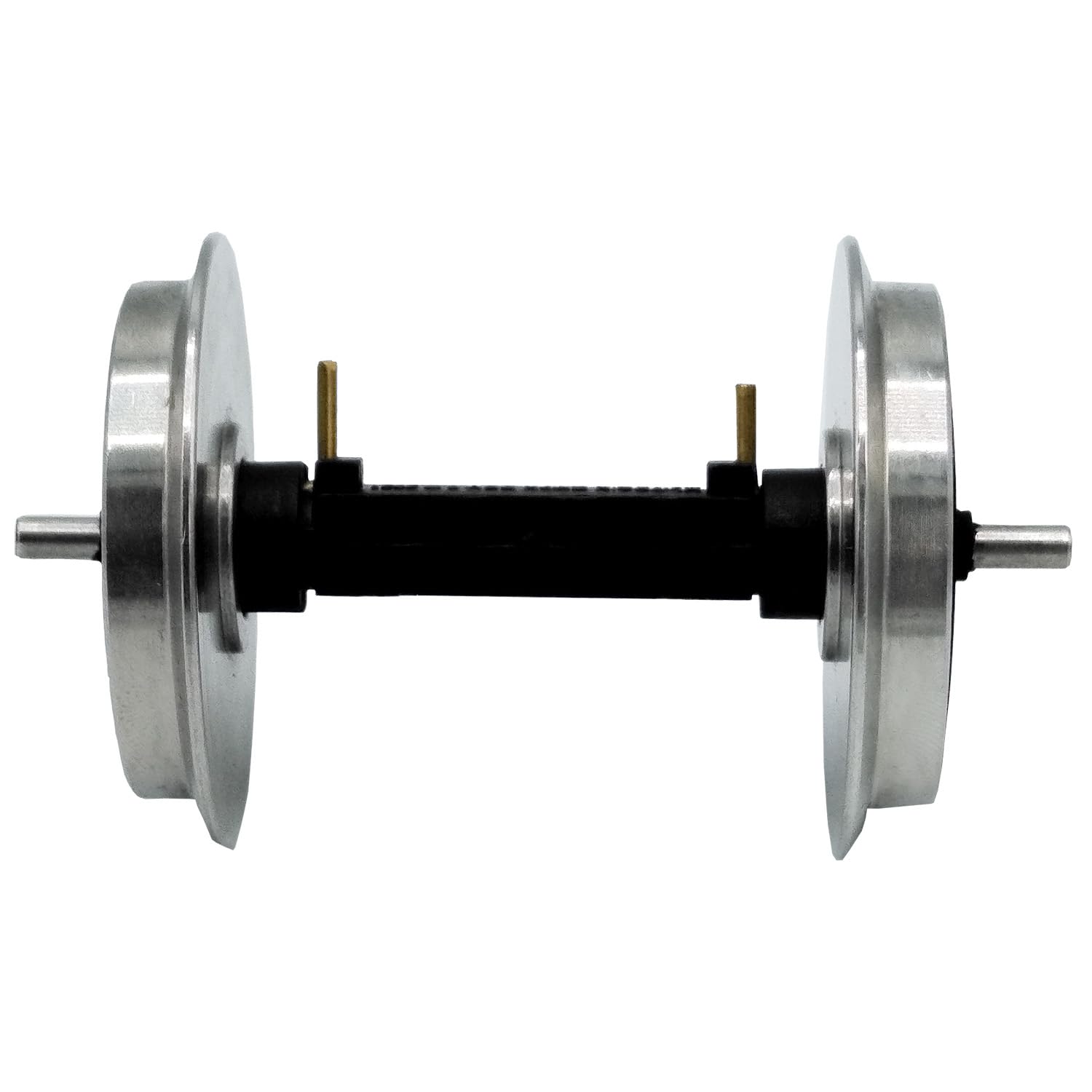 Radsatz 35 mm kugelgelagert stromführend aus Edelstahl - Integrierter Stromabnehmer - Wie 36165 - Gartenbahn Spur G Zubehör (4 Stück)