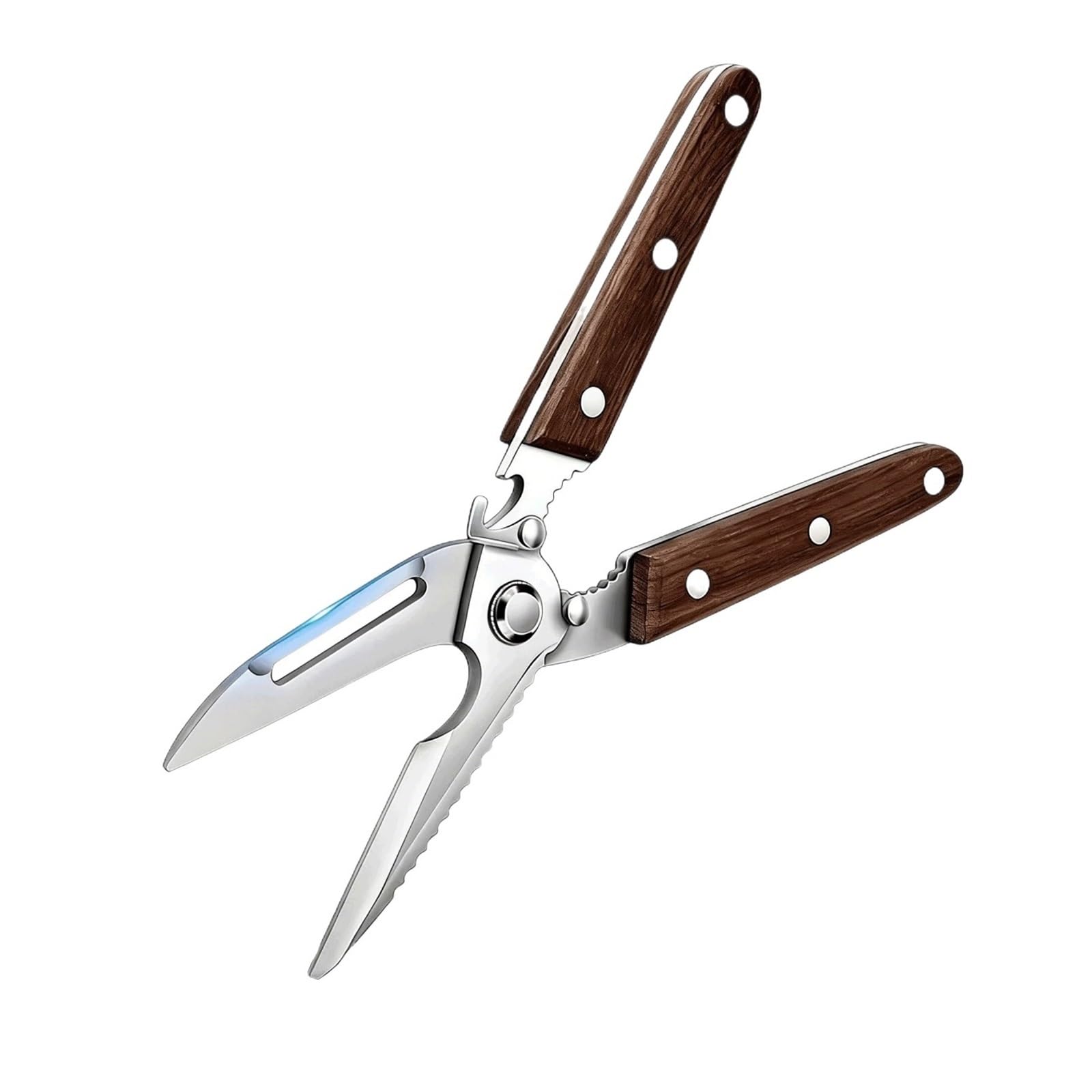 Küchenschere Robuste Hühnerknochenschere – Edelstahl mit Holzgriff for Grillen und Kochen zu Hause(Premiun Scissors)