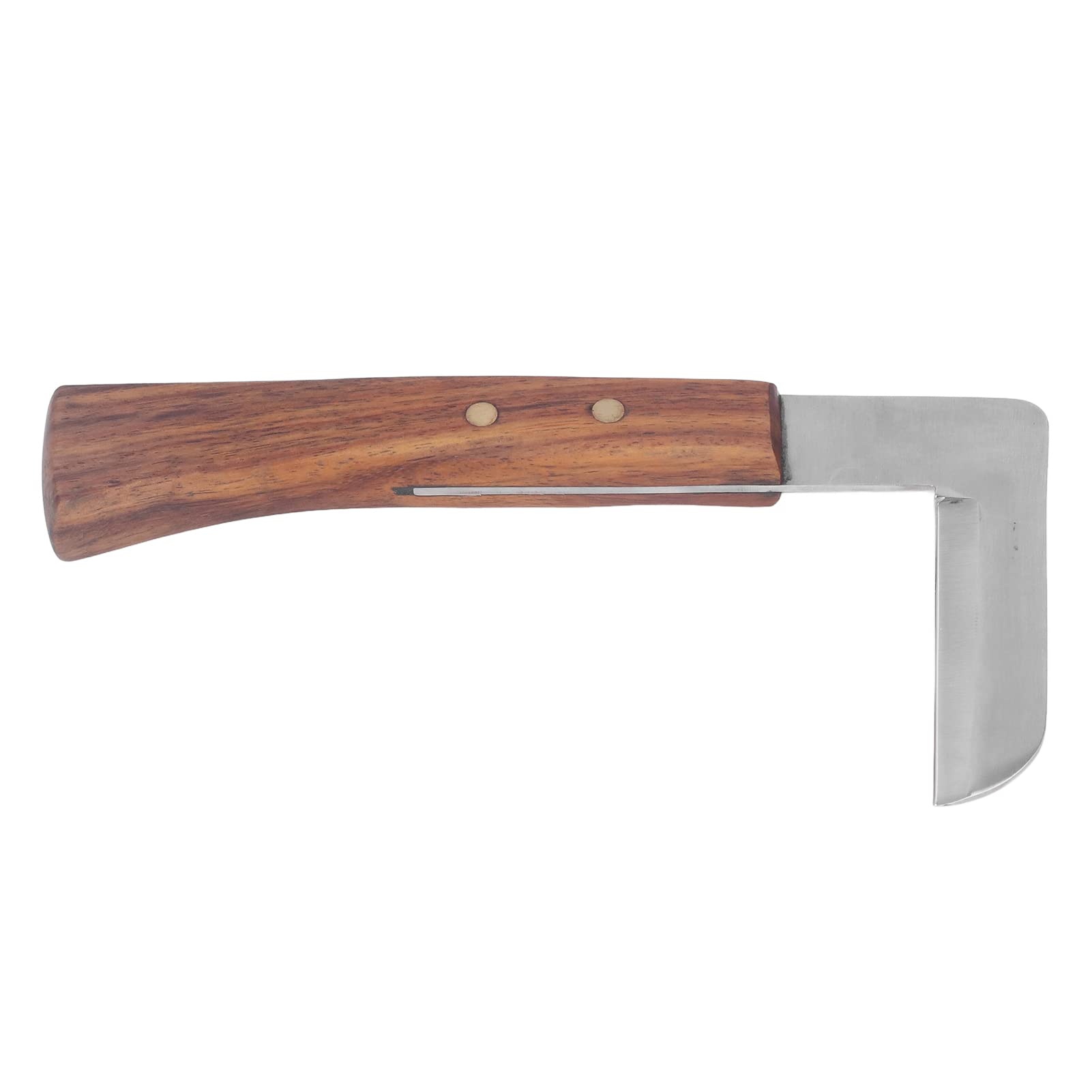 Haofy Hufmesser, Rechts-/Linkshand-Hufschneider, L-förmiges Hufschmied-Werkzeug mit Holzgriff für Pferde (einschneidig linkshändig)