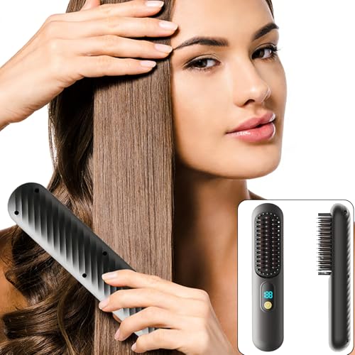 Cepillo Alisador Inalámbrico 2 en 1 para Cabello Corto miniatura 2