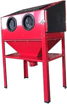 60 Gallon Air Sandblasting Cabinet | 60-125 PSI, Large Steel Construction, Includes Gun & 4 Ceramic Nozzles, For Rust, Paint, Stain Removal
