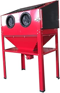 60 Gallon Air Sandblasting Cabinet Sand Blaster Cabinet Kit Large Steel Sandblast Cabinet Red