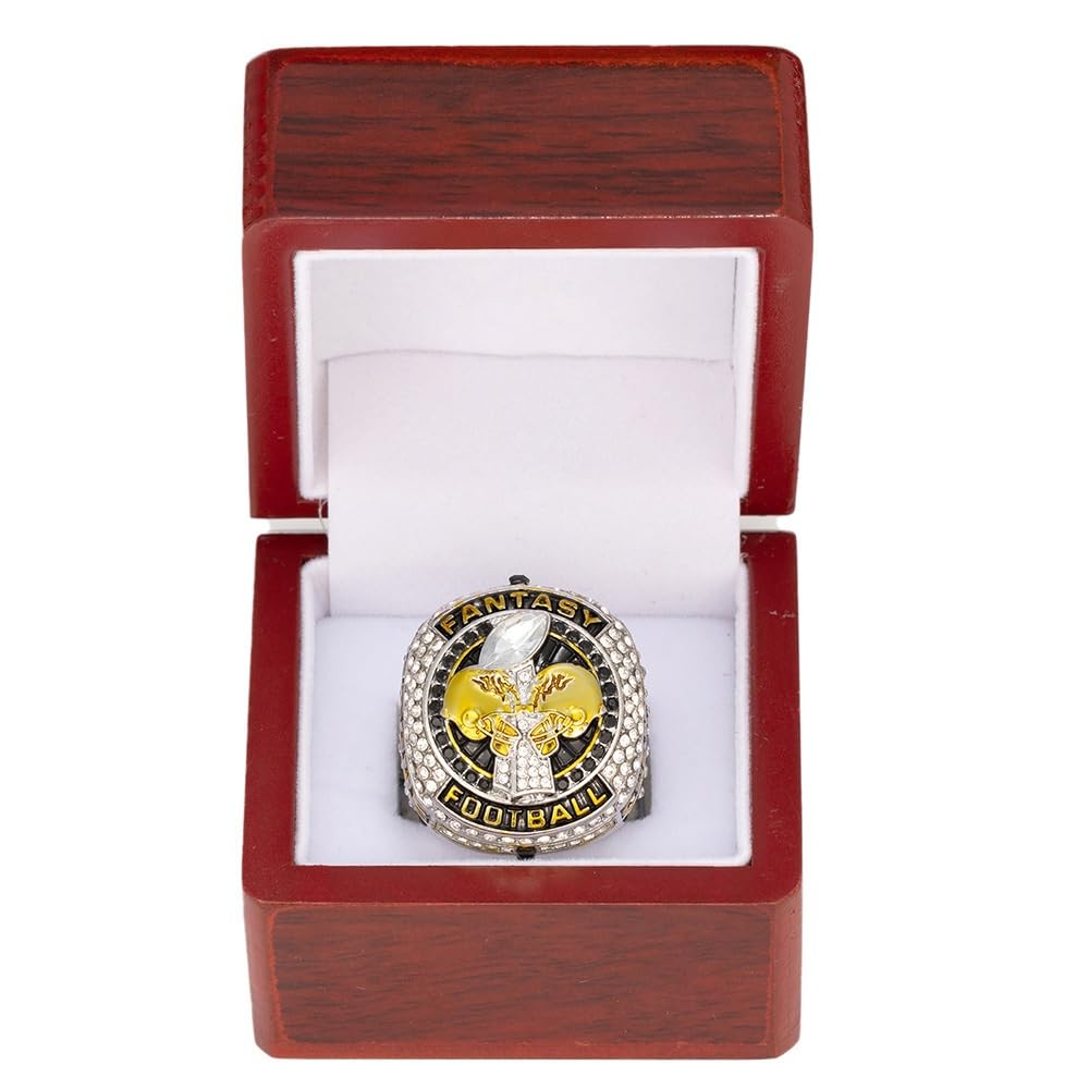 Fantasy Football Championship Ring 2024 Fantasy Football Championship Ring FFL Ringe FFL Championship Trophy Souvenir Geschenke for Fan-Freunde Ring Display Box