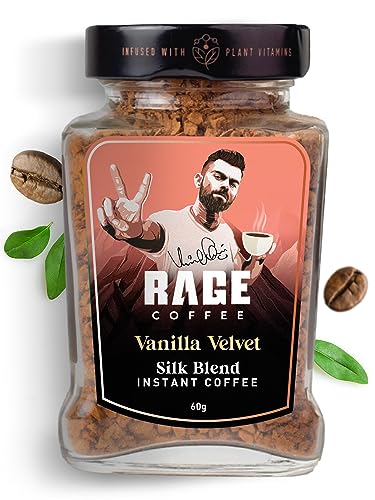 Image of RAGE COFFEE Silk Blend 60G X 4 Flavoured Instant Coffee Powder Of Belgian Chocolate, Classic, Creamy Hazelnut, Perfect Coffee Blend | Hot & Cold Coffee | Bottle| Pack Of 8- (240 Gram)