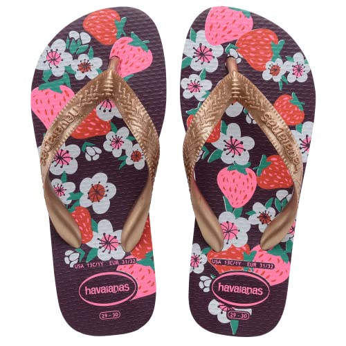 Chinelo Flores, Havaianas, Meninas, Berinjela/Rose Gold, 31/32