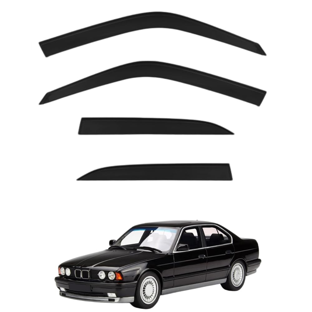 QOEMRHELT 4pc Set In-Channel Wind Deflectors, for BMW M5 E34 1989-1995 Window Visors Rain Guards Vent Visors Rain & Sun Protection,Car Accessories