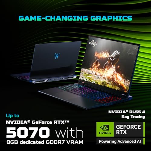 Image of acer Predator Helios Neo 16 AI, Intel Core Ultra 9 Processor,RTX 5070-8 GB GDDR7,32 GB /2 TB, WQXGA IPS, 16.0 inch /40.64 cm, 240Hz, Win 11 Home, Abyssal Black, 2.7 kg, PHN16-73,RGB KB, Gaming Laptop