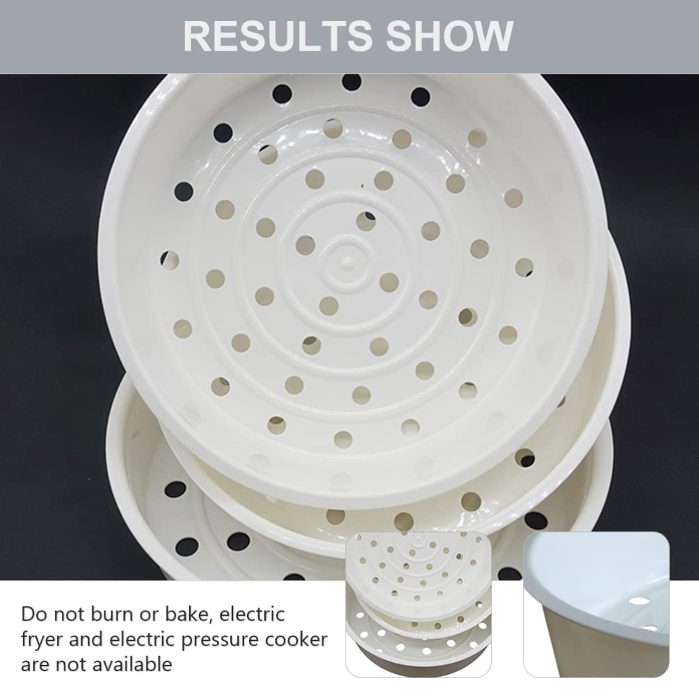 HEMOTON 2-Piece Plastic Steam Basket Set - Steamer Rack For Rice Cooker & Pots, White - View #10