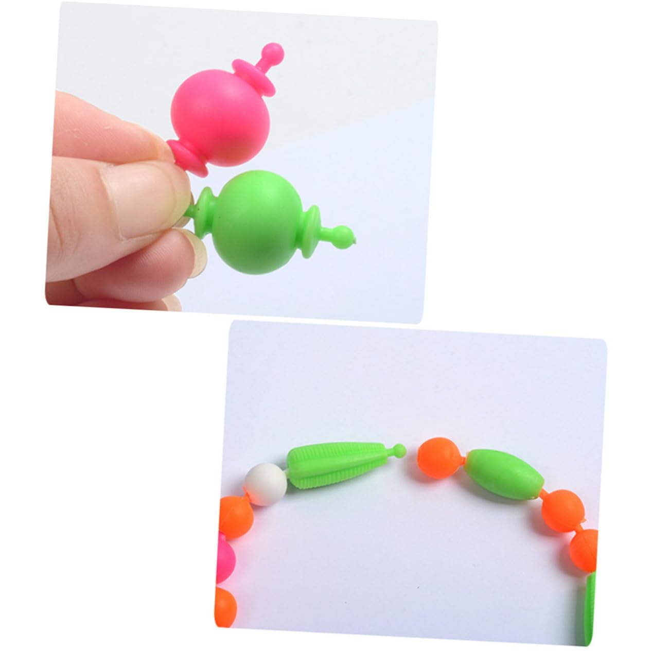 JOINPAYA 1 boîte Boîte DIY Perles Plastique pour Garçon Fille Coffret Bricolage Bracelet et Collier Perles Colorées Plastique avec Boîte de Rangement Portable Kit Créatif pour Garçon Fille