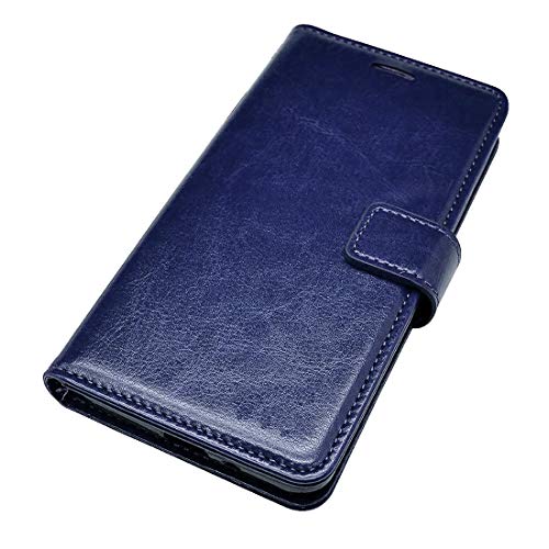 Image of Flip Cover Compatible with Tecno Spark Go (2020) | Premium Leather Finish | Inbuilt Pockets & Stand | Flip Cover Back Case for Tecno Spark Go (2020) (Blue)