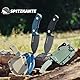 SPITZKANTE Neck Knife Messer P-DA, Kleines Messer Full Tang 5Cr14MoV Stahl, Feststehende Klinge 7, 1cm Klingenlänge mit ABS Scheide Kugelkette, Voll-Schwarz