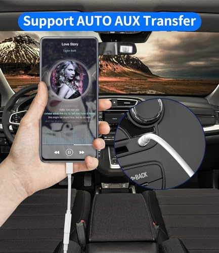 Image of Type C to 3.5MM Audio Jack Connecter, Headphone to USB-C Converter, Earphone to type C Device Splitter Compatible with Samsung, Realme, Motorola, Nothing, Google Pixel Type C Mobile Phones - White