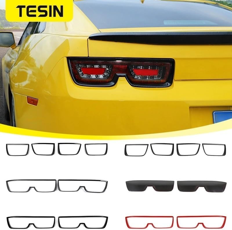 ABS Car Rear Tail Light Lamp Decoration Cover Trim Compatible for Chevrolet Camaro 2010 2011 2012 2013 2014 2015 Exterior Accessories(Carbon Fiber 10-13)