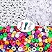 Korlon 800 Pieces Acrylic Alphabet Letter Beads, 4 Color Acrylic Alphabet Letter Kandi Beads for Jewellery Making, Bracelets, Necklace, Key Chains and Kids Jewelry