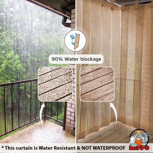 Image of HIPPO 180 GSM HDPE Outdoor Loop Curtain for Balcony & Patio Sun Blocking, UV Protection & Light-Filtering Curtains(Sand-Dune- 3FTX9FT) Pack of 2