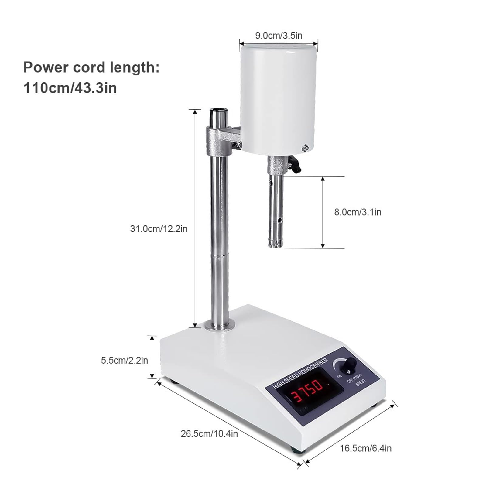 Homogeneizador de alta velocidad for laboratorio, dispersor, emulsionador, organizador emulsificación Químico