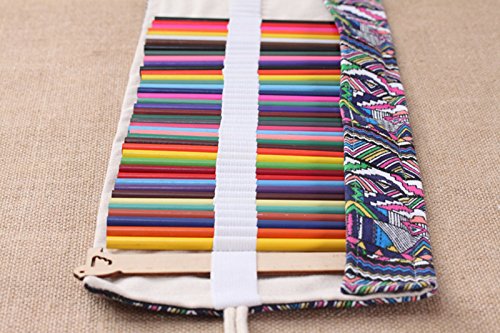 Estojo de lápis enrolado ELonglin com 36/48/72/108 compartimentos, para artistas, viagem, portátil,