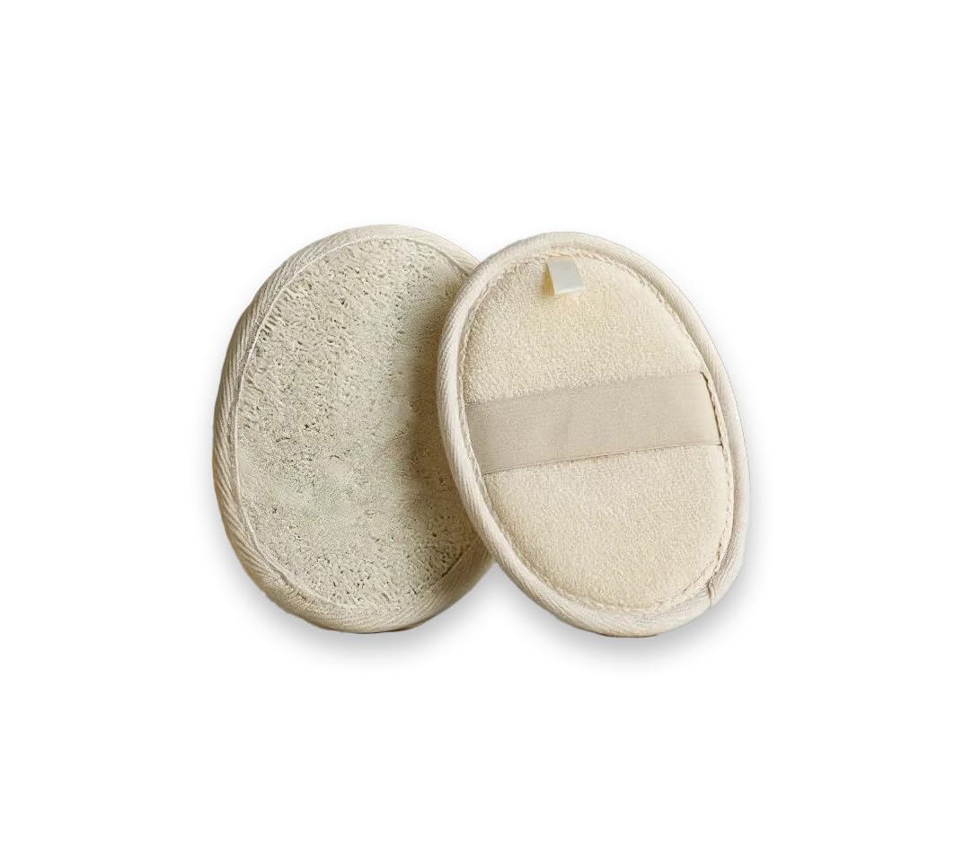 Natural Loofah Sponge (Pack of 2) | 100% Plant-Based Natural Luffa Body Scrub Pad for Gentle Exfoliation | Oval & Rectangular Loofah Pad | Biodegradable, Quick-Dry Bath Loofah for Men & Women-picture-20