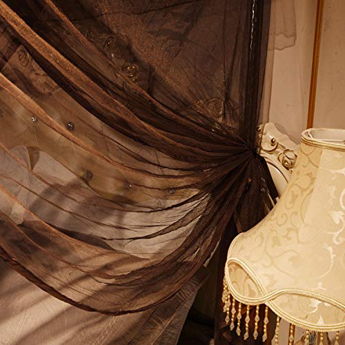 image for Mengersi 4 Corners Post Canopy Bed Curtains Canopy for Bed King Size -