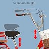 WRHOPR Bike 3 Wheels 16Inch Adult Tricycles with Back Seat Shopping Basket, Bikes Cruise Trike Three-Wheeled Bicycles for Seniors Women Men Red Cycling Pedalling #3