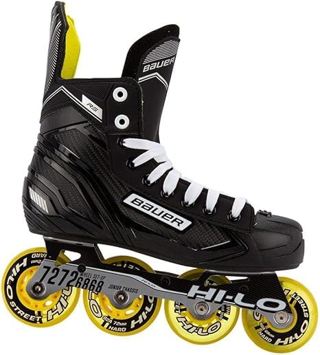 Bauer RH RS Inline Hockey Skates, Black and Yellow, Hi-Lo Wheels (Kid UK-11)-picture-20