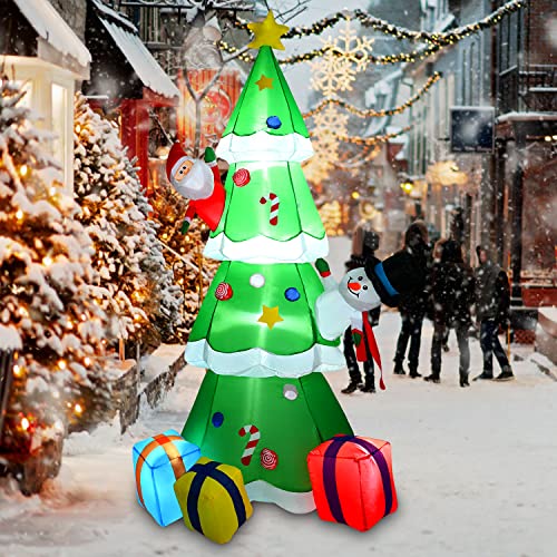 Fivaokot 8FT Inflatable Christmas Tree,LED Lighted Giant BlowUp