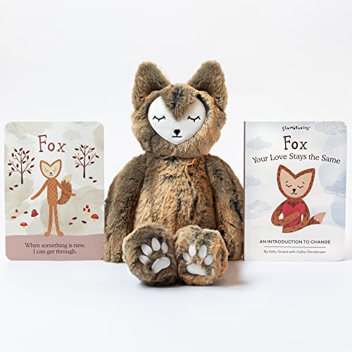 Image of Slumberkins 14" Fox Kin, Affirmation Card, & Storybook Set | Supports Changes, Coping Skills & Transitions | Social Emotional Development | Soft Plush Animal Gift Set for Toddlers & Preschoolers