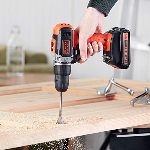 BLACK+DECKER BCD003BAST-QW Akku-Schlagbohrmaschine – 160 Zubehörteile – Lieferung in Organizer, 18 V – Bild 6