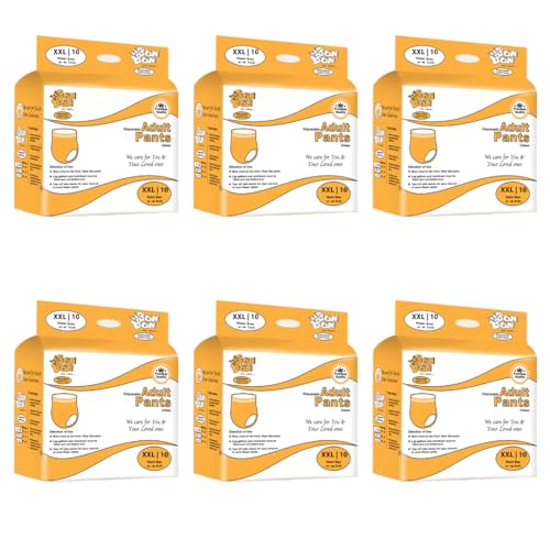 Image of Bonbon Premium Adult Diaper Pant Style Extra Extra Large (PACK OF 6) - 60 Count - XXL - Ultra Leak-Guard with (ADL) and Multi-strand leg - Waist Size 45-66 Inch, 114-167 cm
