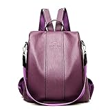 Mochila Moda Simples Feminina Mochila de Viagem Multifuncional (Roxo)