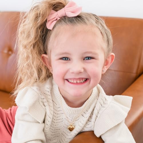 Sterling Silver or 14K Gold-Plated Engraved Heart Locket Necklace for Little Girls, Teens, or Women2