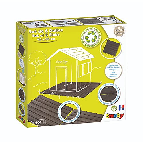 Smoby- Set of 6 Playhouse, Floor Tiles, Brown, Indoor or Outdoor Use, Plastic, Convenient for Use with Most Playhouses, for Ages 2 and up by Smoby - Image 3